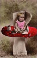 1909 Child sitting on a mushroom (EK)