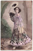 1907 Lady art postcard, decorated