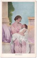 "Good Morning" Lady art postcard. Reinthal & Newman No. 476. (ázott / wet damage)