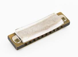 cca 1940 M. Hohner szájharmónika, horpadt, jelzett, dobozában, h: 8 cm