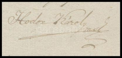 Hodor Károly (1796-1881), Doboka vármegye táblabírája, történetkutató autográf sorai és aláírása