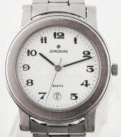 Junghans naptárkijelzős quartz karóra, új elemmel, működik, 50 méterig vízálló, d: 26 mm