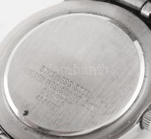 Junghans naptárkijelzős quartz karóra, új elemmel, működik, 50 méterig vízálló, d: 26 mm