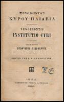 &#039;Xenophontos Kyrou Paideia&#039;. Xenophontis Institutio Cyri. Recognovit Ludovicus Dindorfius. Editio tertia emendatior. Lipsiae, 1850., Sumptibus et Typis B. G. Teubneri, XII+336 p. Görög és latin nyelven. Átkötött modern félvászon-kötés, márványozott lapélekkel, foltos lapokkal, egy lapon jegyzetekkel. A címlapon Moravcsik Gyula (1892-1972) Kossuth-díjas bizantinológus vakdombor névbélyegzőjével.