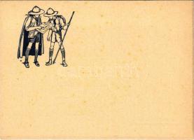 Magyar cserkész művészlap. Cserkészbolt kiadása, Árpád rt. Kalocsa / Hungarian boy scout art postcard s: Márton L.