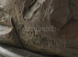 Auguste Moreau (1834-1917) után: Leláncolt Prométheusz Ethonnal és Ókeaniszokkal. Bronz, jelzett, hi...