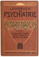 Lehrbuch der Psychiatrie. Jena, 1904, Gustav Fischer, VI+341 p. Német nyelven. Kiadói aranyozott, festett, szecessziós egészvászon-kötés, festett lapélekkel, a hátsó borító foltos.