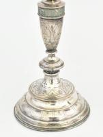 Fácános ezüst (Ag) gyertyatartó. Jelzett, dianás jelzéssel, mesterjeggyel. Két részes. Össz: 575 g 4...