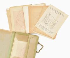 1938 Sztereoszemüveg (3D szemüveg) és hozzá való rajzok, eredeti komplett orosz albumban