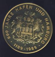 Németország 1989. "800 éves a hamburgi kikötő" Cu emlékérem T:BU