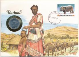 Burundi 1980. 5Fr Al felbélyegzett borítékban, bélyegzéssel, német nyelvű leírással T:AU Burundi 1980. 5 Francs Al in envelope with stamp, with German description C:AU