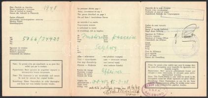 1948 Beutazási engedély a francia-német köztes zónába, ritka