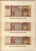 2000. 2000Ft "Millenium" (3x) egymásutáni sorszámmal T:I Eredeti bontatlan díszcsomagolásban!