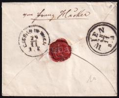 15kr on cover "NEUSATZ" - Wien 15kr levélen "NEUSATZ" - Wien