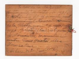 1931 Ikon nyomat fa lapon, hátoldalán megemlékező jegyzet, sérült, 14,5x11 cm
