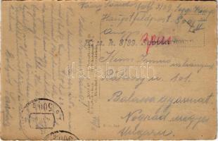 1916 Hauptfelspostamt 500/II. Váczy Sándor K.u.K. 3/39. Sappeurkompagnie katona levele