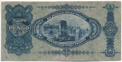 1928. 5P "A 083 083583" T:VG restaurált 
Hungary 1928. 5 Pengő "A 083 083583" C...