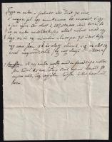 cca 1850 Érdekes orvosi levél a vérnyomásról, teológus paptanárnak, Ungvárra