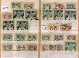 1899 aug. III vj. az okmánybélyeg sor, 28db bélyege csillag, szám, fordított szám vízjelekkel