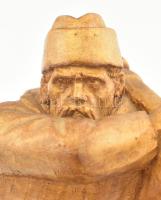Csorvássy István (1912-1986): Favágó. Faragott fa, hibátlan, jelzett, m: 19,5 cm