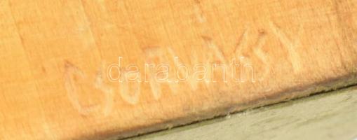 Csorvássy István (1912-1986): Favágó. Faragott fa, hibátlan, jelzett, m: 19,5 cm