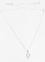 Ezüst(Ag) nyaklánc szívecskés medállal, jelzett, h: 42 cm, nettó: 2 g