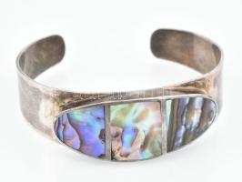 Ezüst(Ag) karperec gyöngyház berakással, jelzett, 6×5 cm, bruttó: 42,1 g