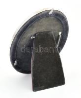 Ezüst(Ag) rátétes képkeret, jelzett, belső méret: 13,5×8,5 cm, külső méret: 16,5×11 cm
