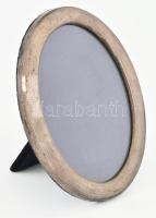 Ezüst(Ag) rátétes képkeret, jelzett, belső méret: 13,5×8,5 cm, külső méret: 16,5×11 cm