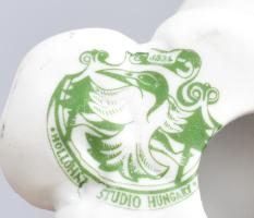 Biszkvit porcelán puttó, jelzett (Kligl Sándor), kopásnyomokkal, m: 12 cm