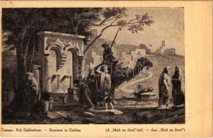 Kút Galileában. Múlt és Jövő képeslapok - Judaika / Brunnen in Galilea. Judaica art postcard s: Cassas (EK)