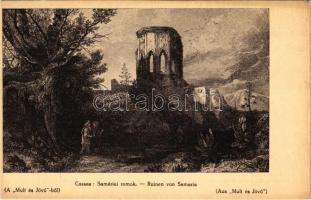 Samáriai romok. Múlt és Jövő képeslapok - Judaika / Ruinen von Samaria. Judaica art postcard s: Cassas