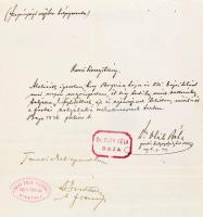 1919-től 1943-ig Bognár Lajos posta- és táviroda ellenőr különböző hivatalos iratai, köztük kinevezé...