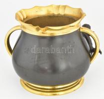 cca 1890-1900 J. P. Kayser & Son puttó figurális díszítményekkel nagy méretű bronz kaspó, jelzés...