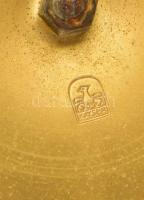 cca 1890-1900 J. P. Kayser & Son puttó figurális díszítményekkel nagy méretű bronz kaspó, jelzés...