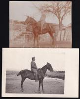 Lovas katonák portréja, 2 db fotó, 8×11 és 9×14 cm