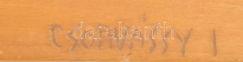 Csorvássy István (1912-1986): Szoptató védelmező anya. Faragott fa, akasztható, kopással, 35x41 cm