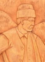 Csorvássy István (1912-1986): Tavasz Székelyföldön. Faragott fa falikép. Jelzéssel, kopással, 50x35 ...