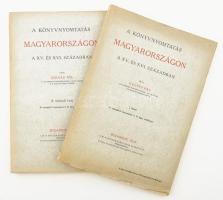 Gulyás Pál: A könyvnyomtatás Magyarországon a XV. és XVI. században I-II. füzet. Bp., 1929-1931., M[agyar] N[emzeti] Múzeum Barátainak Egyesülete támogatásával kiadja az Országos Széchényi Könyvtár,(Stephaneum-ny.), 8+272 p.+ LXVIII t. Gazdag képanyaggal illusztrált. Egyetlen kiadás. Kiadói papírkötés, szakadozott borítókkal.