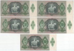1936. 10P (5x) sorszámkövetők " *B 279 062678 - *B 279 062682" T:AU