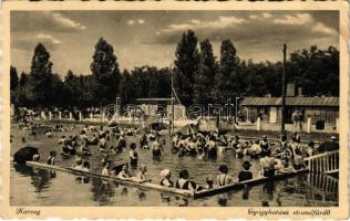 Karcag, gyógyhatású strandfürdő, fürdőzők. Nagy Lajos kiadása (EK)