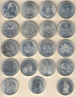 Ausztria 1974-77. 25Sch Ag komplett sor (19 klf db), "Bundestheater"-rel együtt T:BU