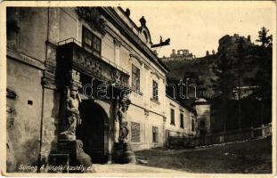 1935 Sümeg, A püspöki kastély és a vár. Horvát Gábor kiadása (kopott sarkak / worn corners)