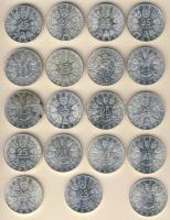 Ausztria 1974-77. 25Sch Ag komplett sor (19 klf db), "Bundestheater"-rel együtt T:BU