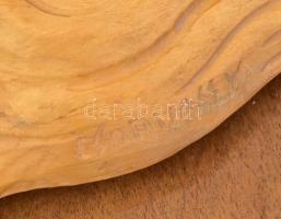 Csorvássy István (1912-1986): Jézus fej. Faragott fa falikép. Jelzéssel, kopással, 42x42 cm