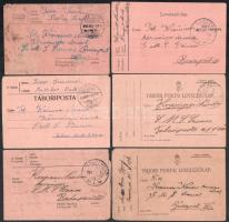 1916-1918 6 db tábori postai levelezőlap S.M.S. Szamos Krámmer Nándor kormányos úrnak címezve