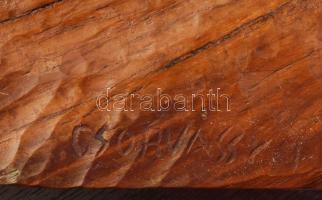 Csorvássy István (1912-1986): Beethoven a halottas ágyon. Faragott gyökér, fa lapon. A neves erdélyi...