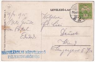 1915 Nagykároly, Carei; vasútállomás. Vasúti levelezőlapárusítás 1169. / Bahnhof / railway station (...