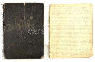 1956-ból 2 DB Oroszul, kézzel írott napló, részletes bejegyzésekkel.