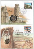 5db-os érmés boríték tétel, mind különféle és német nyelvű tájékoztatóval, benne: Salamon-szigetek, ...